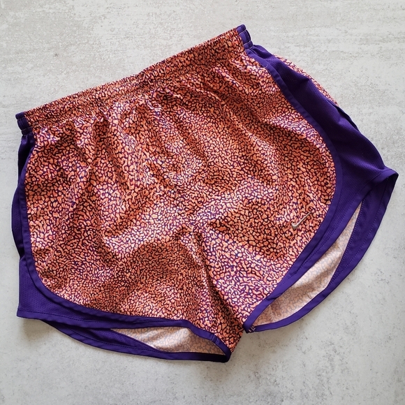 Nike Dri Fit Tempo Shorts Orange Purple Sz Small Running Gym Workout - Picture 1 of 4